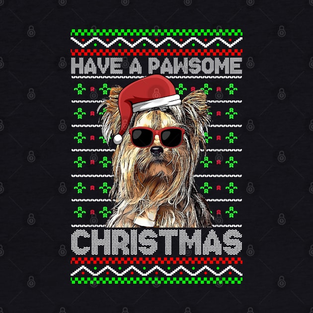 Yorkshire Terrier Dog Funny Pawsome Christmas by TheBeardComic